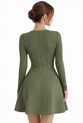 V-Neck Midi Dress