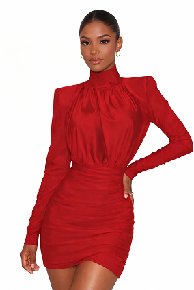 Padded Shoulder Dress