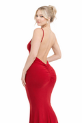 Red Backless Maxi