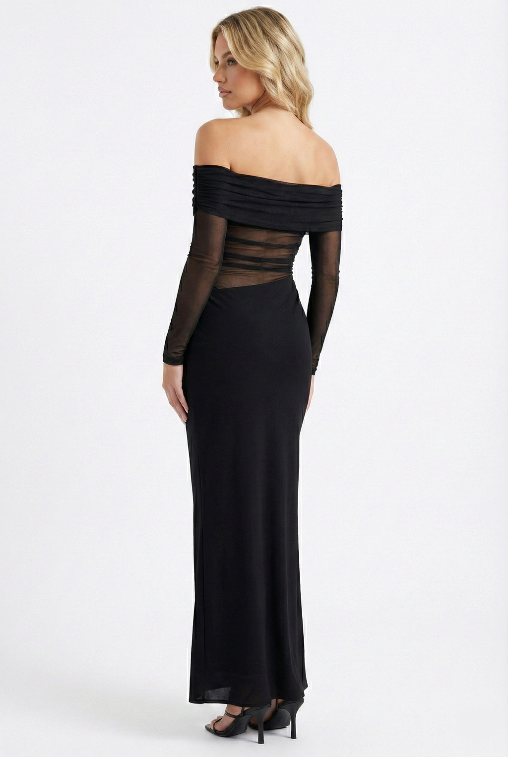 Mesh Ruched Maxi