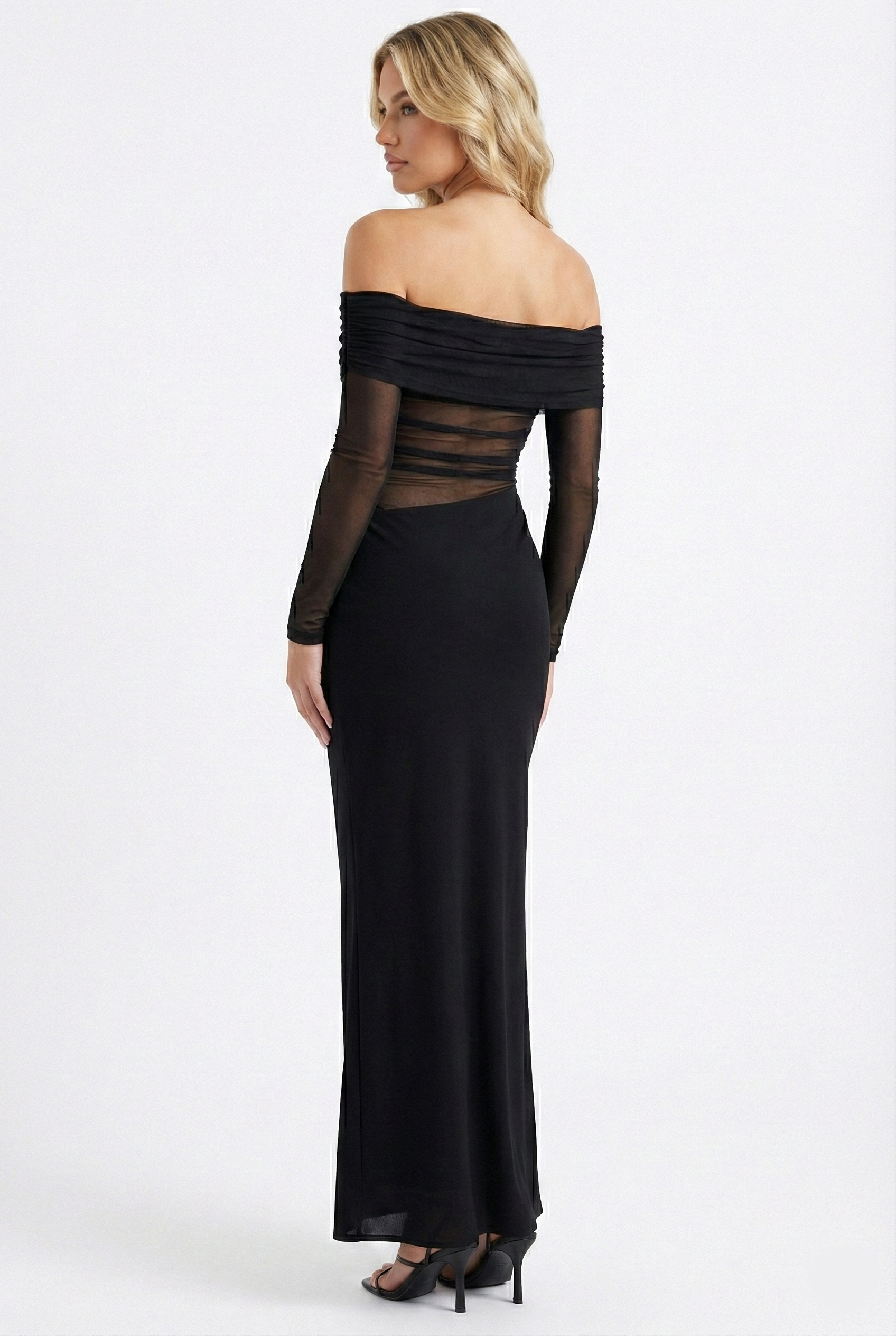 Mesh Ruched Maxi