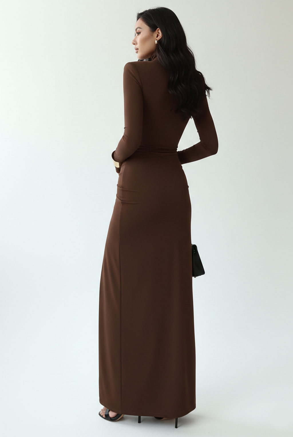 Turtleneck Slit Maxi