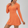 Autumn European  American long-sleeved lapel tennis dress quick-drying