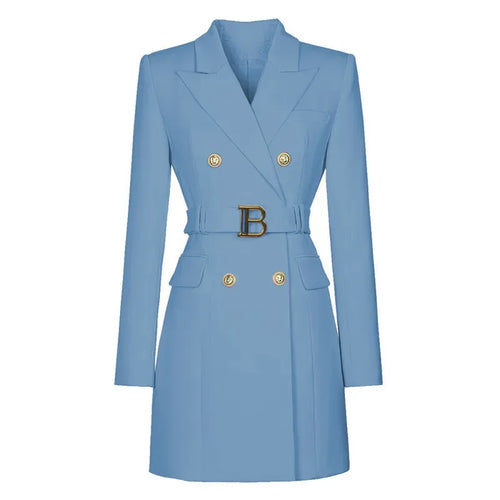 Women's Long Sleeve Buttons Double Blazer Jacket Women 2025 New Office