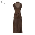 ETJ 2025 new women's party sexy see-through long dress fashion silk