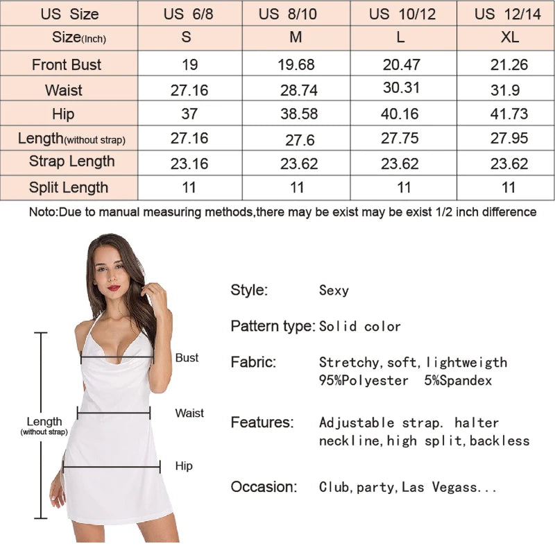 Summer Sexy Side Slit Spaghetti Strap Backless Dresses Casual Elegant