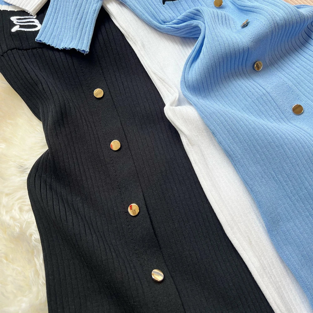 YuooMuoo 2025 New Summer Women Knitted Long Dress Elegant Embroidery