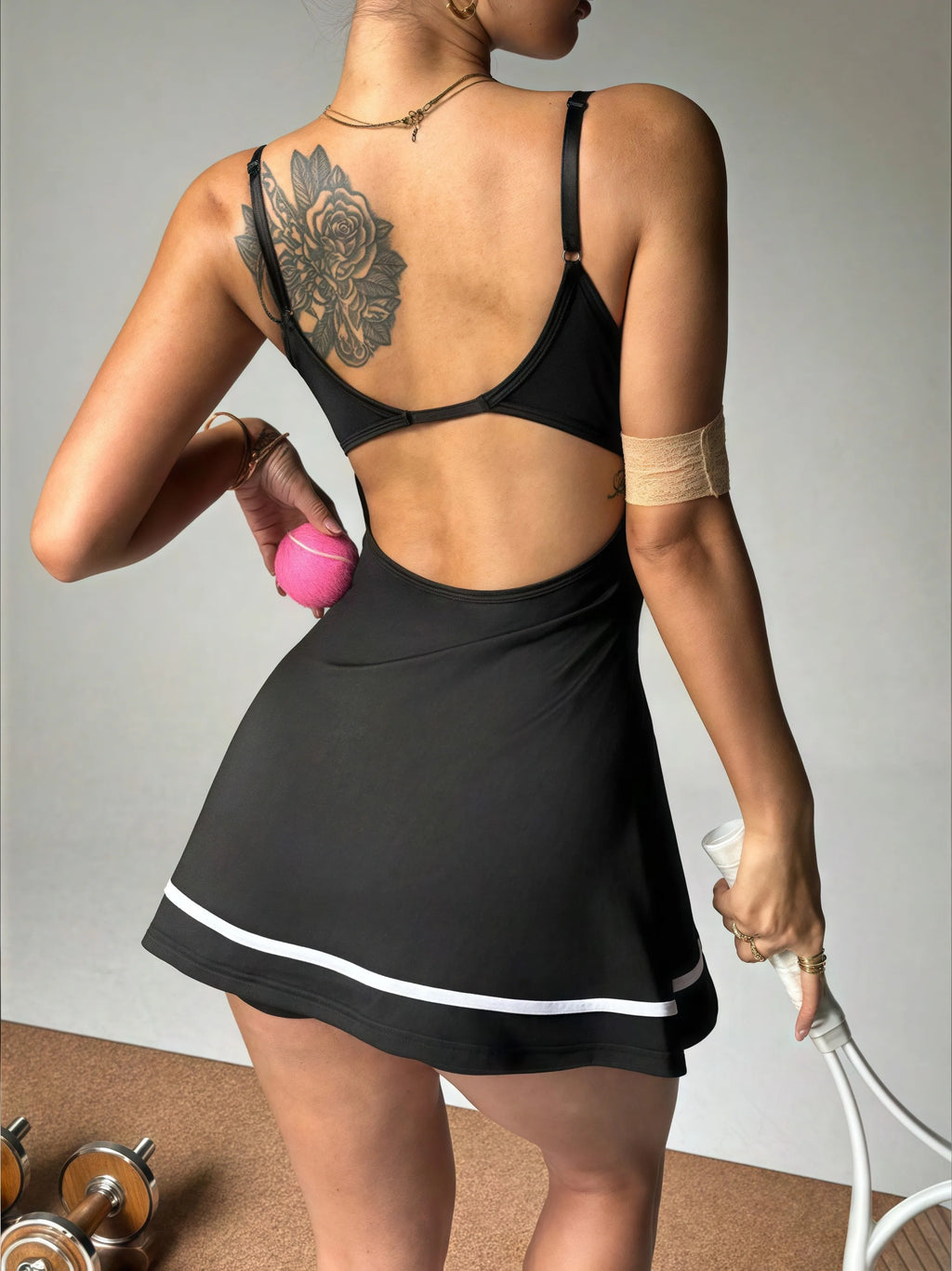 Women's color blocked camisole dress hanging sleeveless thickened