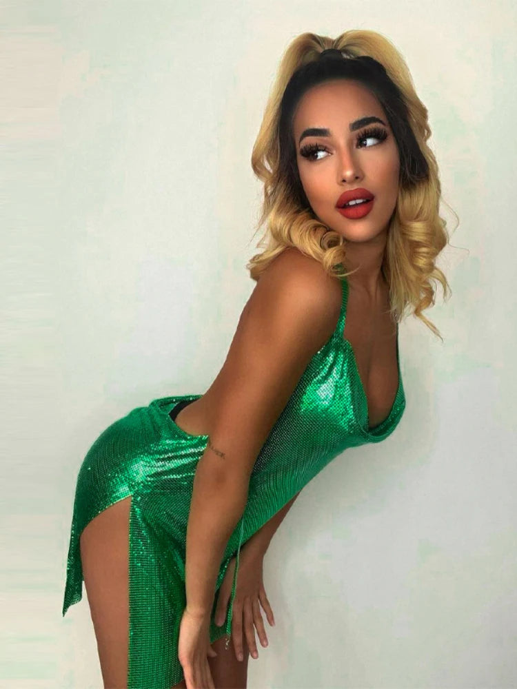 Sexy and Fashionable Women's Elegant Short Dress with Hanging Neck