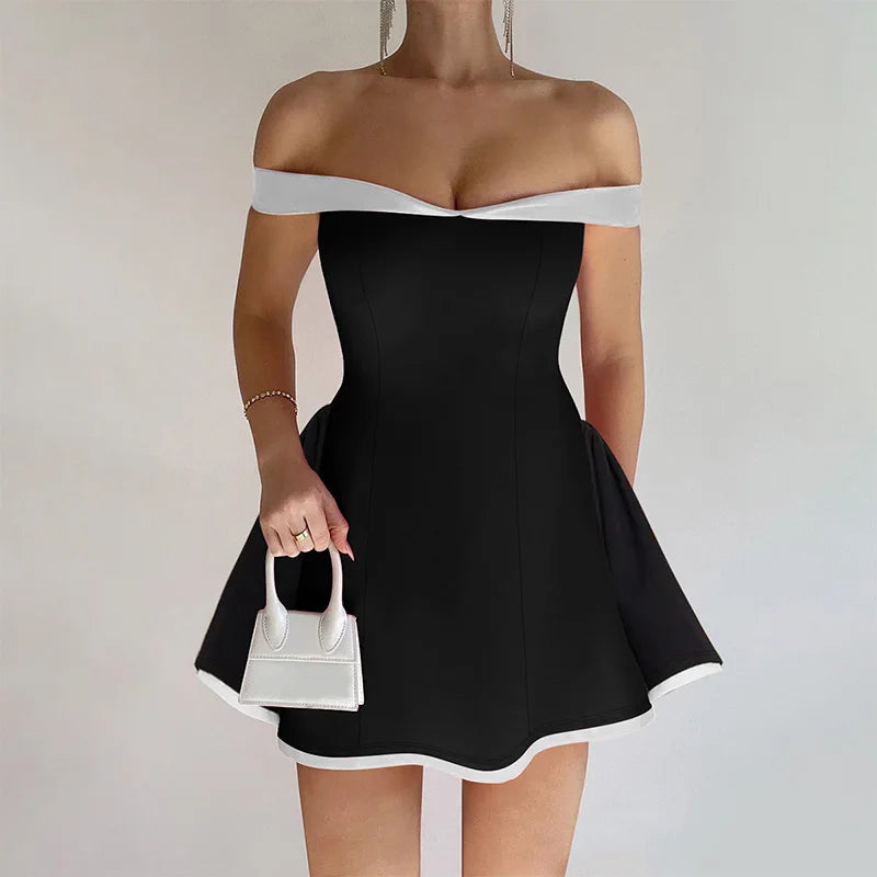 2025summer Off-shoulder Strapless Sexy Mini Dress Women Fashion