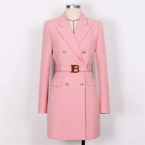 Women's Long Sleeve Buttons Double Blazer Jacket Women 2025 New Office