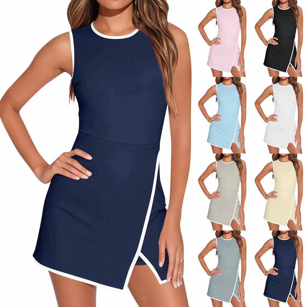 Women's Tennis Dress Summer Workout Dress Athletic Sleeveless Active
