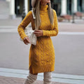 2024 Autumn Winter New Women's Knitted Wrap Hip Skirt High Neck Warm