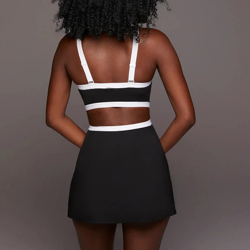 Sean Tsing® Sport Dresses with Bra Shorts Women Adjustable Strap