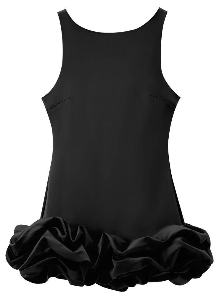 HXAO White Short Dress Women's Ruffle Backless Party Dresses Black Red
