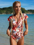 2024 Fashion Short Dress One-piece Swimsuit Zipper Swimsuit Sexy