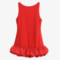 HXAO White Short Dress Women's Ruffle Backless Party Dresses Black Red
