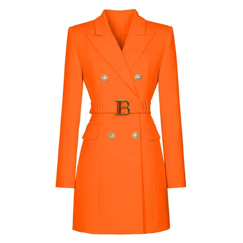 Women's Long Sleeve Buttons Double Blazer Jacket Women 2025 New Office