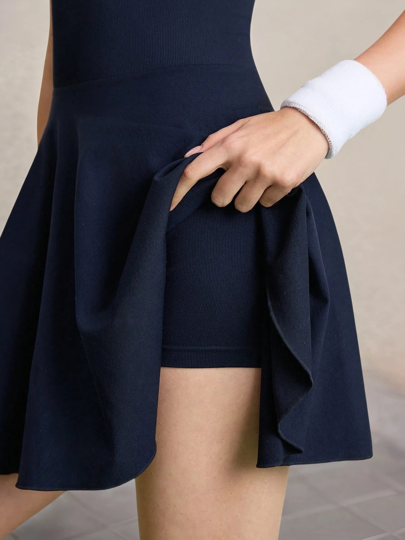 Hanging Neck Contrast Lapel Sports One Piece Dress Yoga Tank Top t Pad