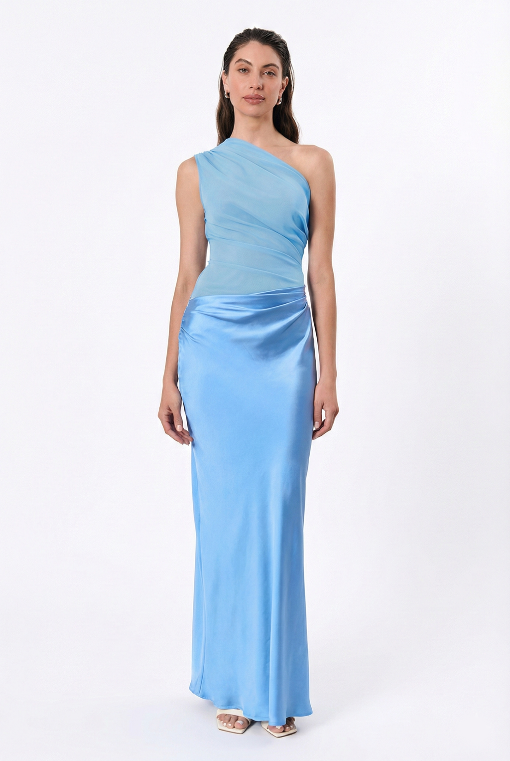 Satin One-Shoulder Dress