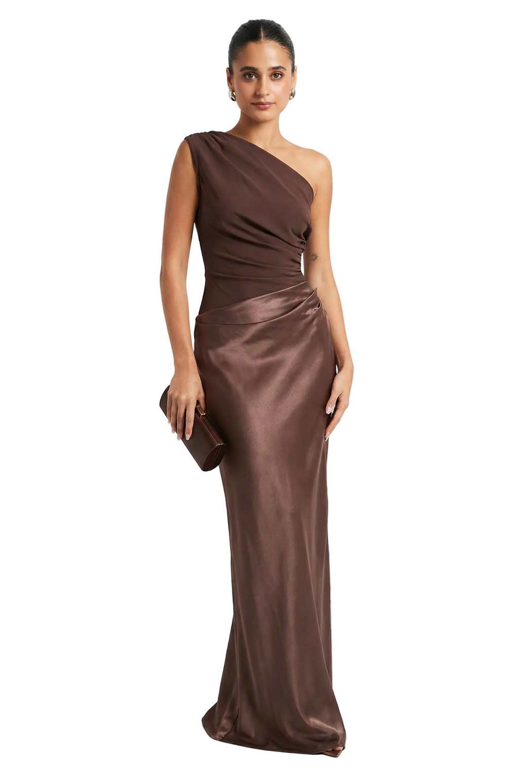 Satin One-Shoulder Dress